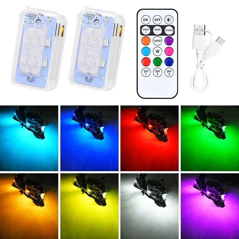 Electric vehicle night light, motorcycle flashing light, drone airplane light, wireless remote control warning light, no wiring