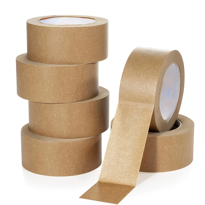 YITAPE Beschreibbares braunes Kraftpapierband, 1/3/5 cm x 30 m, selbstklebendes, umweltfreundliches Verpackungsband zum Versiegeln von Kartons, Maskieren, DIY-Basteln