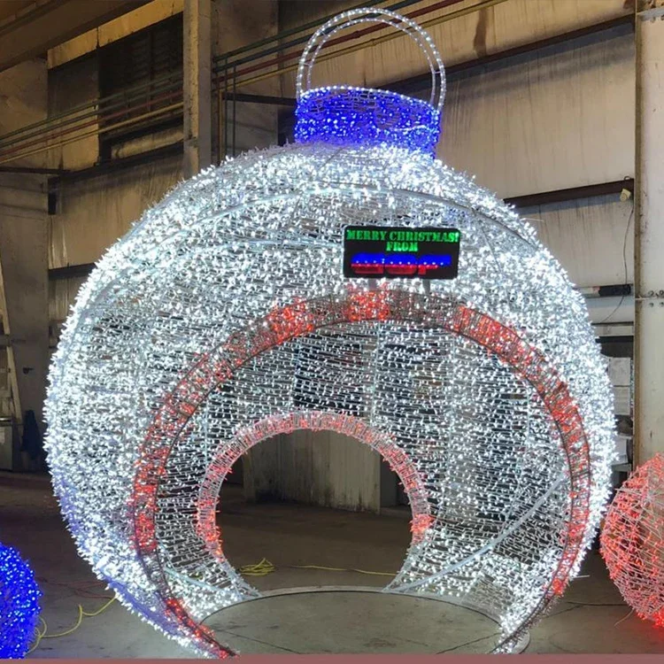 giant led light christmas ball arch with a walk through tunnel/christmas decoration supplies