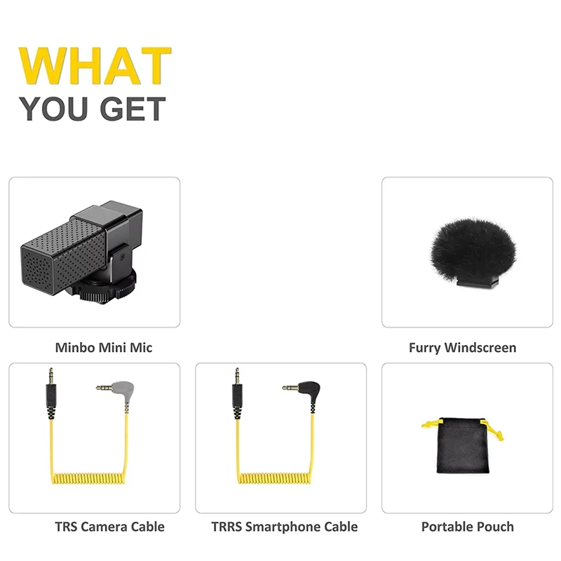 -A89Z ميكروفون بندقية صغير لهاتف Iphone لكاميرات Gopro/Canon Nikon مع حامل للصدمات لمدونات الفيديو على اليوتيوب