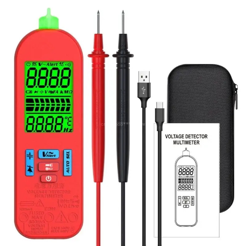 Digital Multimeter SmartPens Tester Autoranging Voltage Capacitance Electric Test Meter Diode-Continuity Live Meter Tool