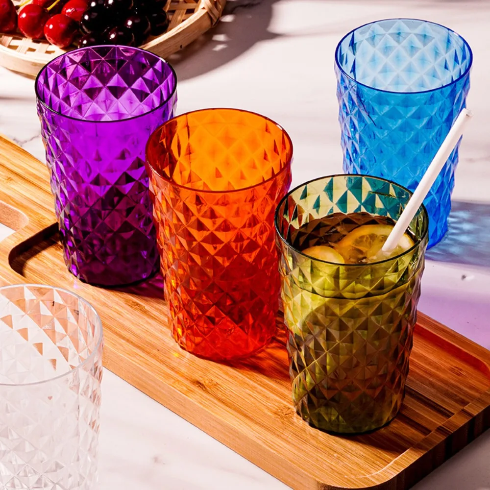 Transparent Water Cup Household Acrylic Light Luxury Large Capacity Milk Coffee Juice Tea Mugs Toothbrush Single Layer Cup