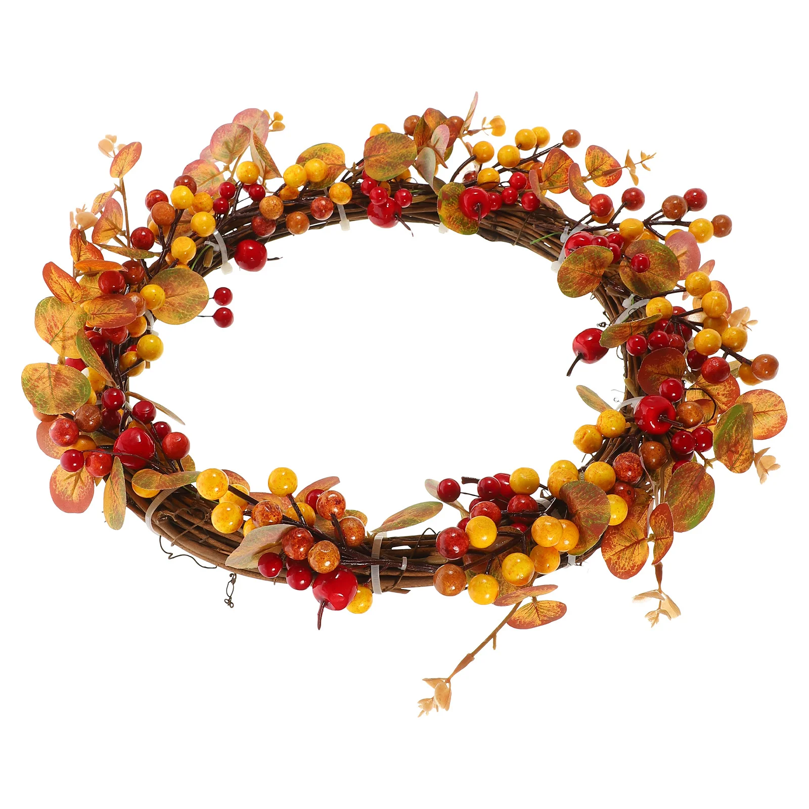 

1Pcs Premium Plastic Golden Eucalyptus Wreath Decor Vivid Simulated Leaf Garland for Dining Room Bedroom Door Wall Home Decor