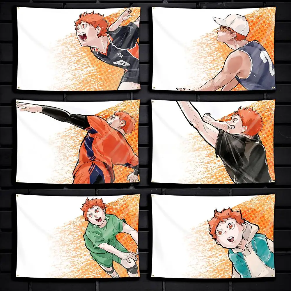H-Haikyu Anime Official Art Flag Tapestry Banner for Bedroom Living Room Outdoor Camping Custom Supported
