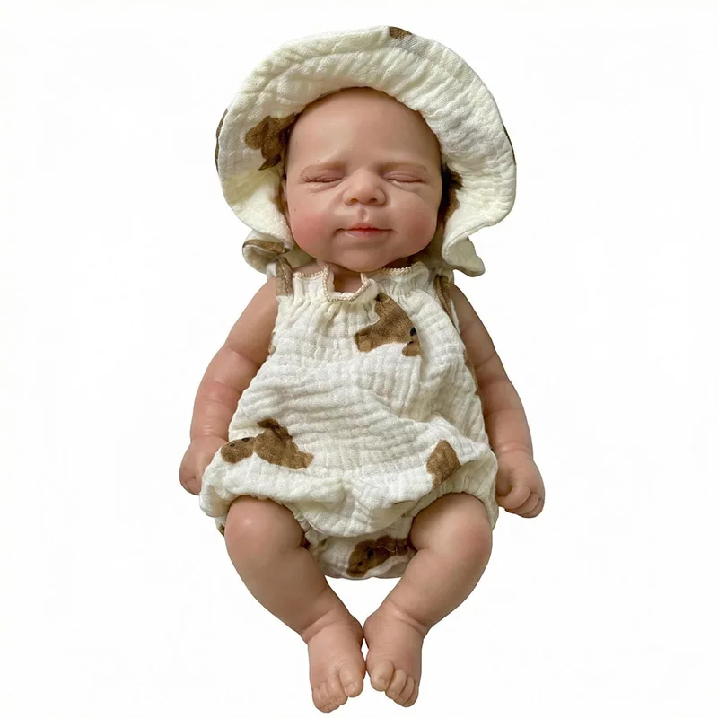 

12" Solid Silicone Baby Doll Reborn Pascale Soft Squishy Handy Art Dolls Newborn Sleeping Baby Children Toys Mouth can Open