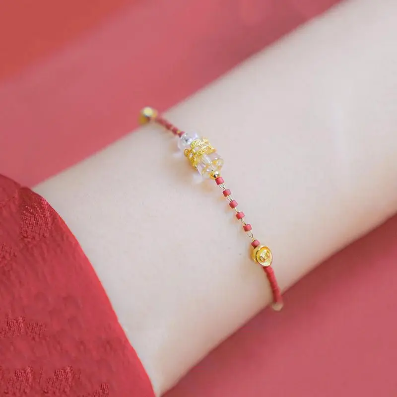 Year of The Snake Bracelet Benmingnian Chinese Zodiac Snake Women's Silver Jewelry Light Luxury Gift Summoning Fortune Hand Rope