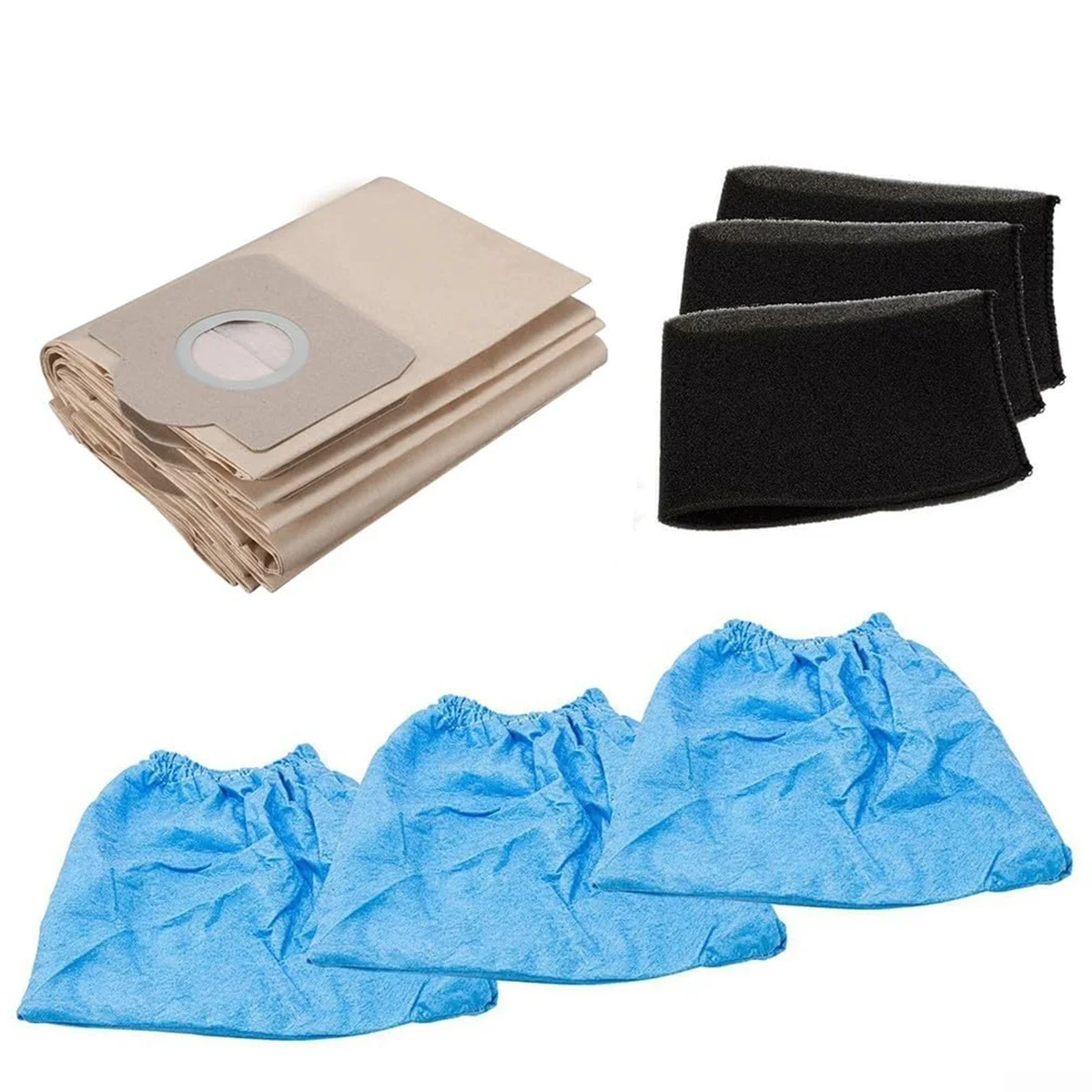SEMOIC Dust Bag Filter Set Reusable and Easy to Clean for Wet and Dry Vacuum Cleaners TC-VC 1820 TC-VC 1820 SA TC-VC 1812