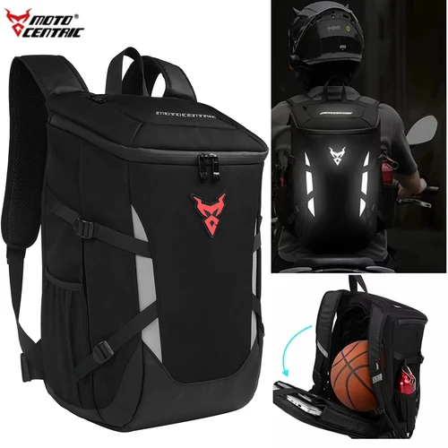Imagen 1 del producto Mochila para montar en motocicleta, bolsa para casco de gran capacidad, mochila para exteriores, ciclismo, bicicleta, bolsa de viaje reflectante impermeable