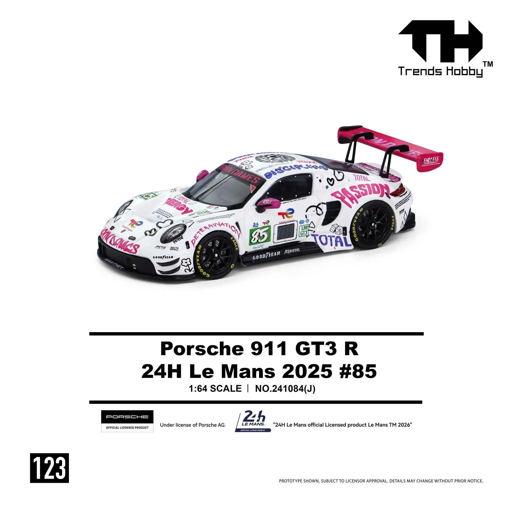 TH-Trends Hobby 1/64 Porsche 911 GT3 R EMA Motorsport- 2024 LeMans 24H LMGT3 Sieger # 91 Abnehmbarer Bezug Auto-Modell aus Zinkdruckguss – Detail 5