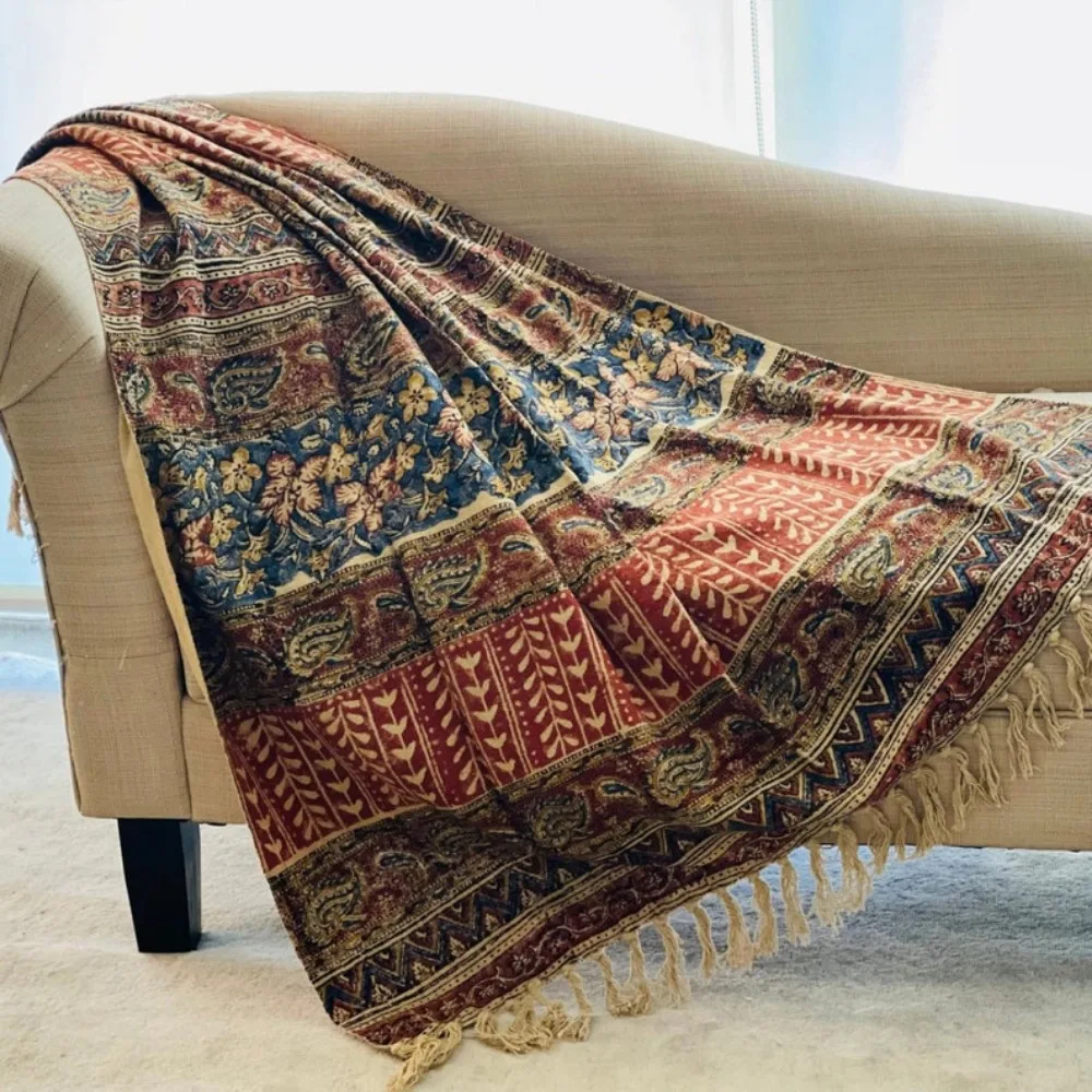 Throw Blanket Couch, Handmade Throws, Mud Cloth Throw Blanket, Boho Chic Home Decor for Living Room, Unique Gift for Mom