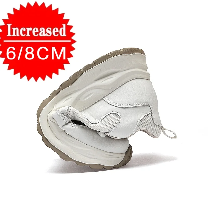 

2026 Men's Height Increase Sneakers Outdoor Breathable Casual Shoes Lace-up Men Running Shoe Soft Sole Inner Heightening Shoes