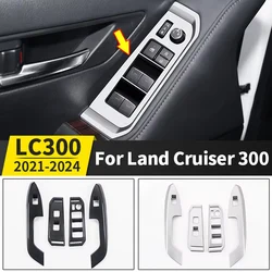 Car Window Control Panel Decoration Protective Sticker For Toyota Land Cruiser 300 2021-2024 LC300 Interior Accessories Tuning