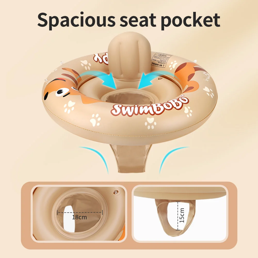Swimbobo New Upgrades Baby Swimming Seat Float Inflatable Kids Swim Ring Circle Bathing Summer Toys Toddler Rings With Canopy
