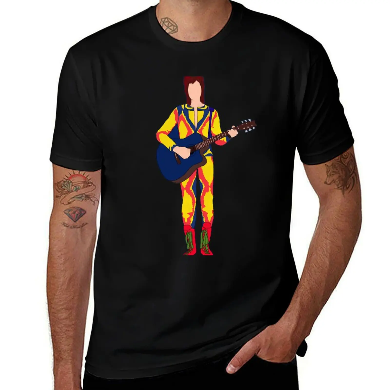 

Футболка Starman Ziggy, мужские футболки с рисунком, мужская футболка из 100% хлопка, роскошная брендовая футболка