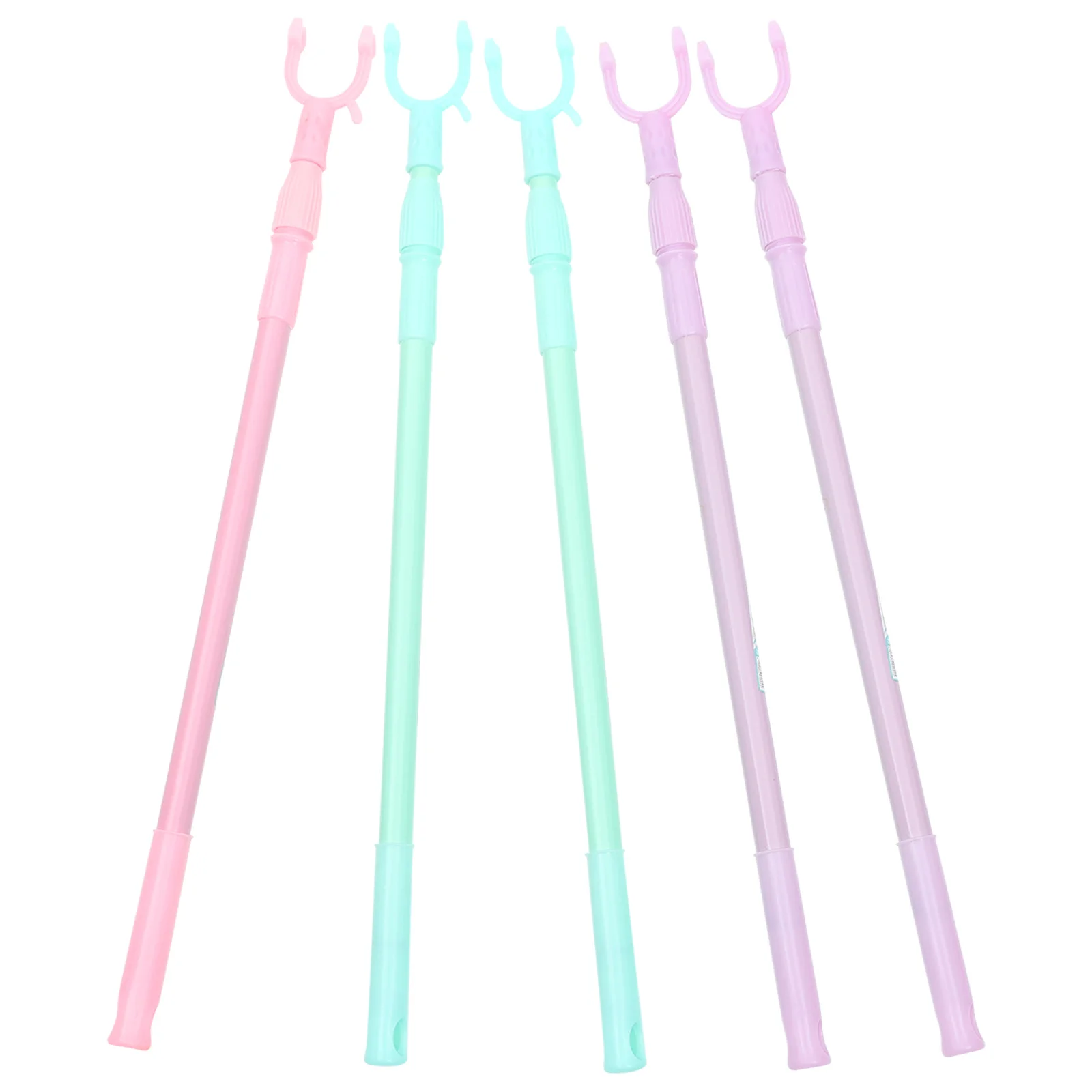 

5pcs Retractable Clothesline Rod Adjustable Stainless Steel Clothes Drying Pole For Balcony Closet Ceiling Telescoping Reach