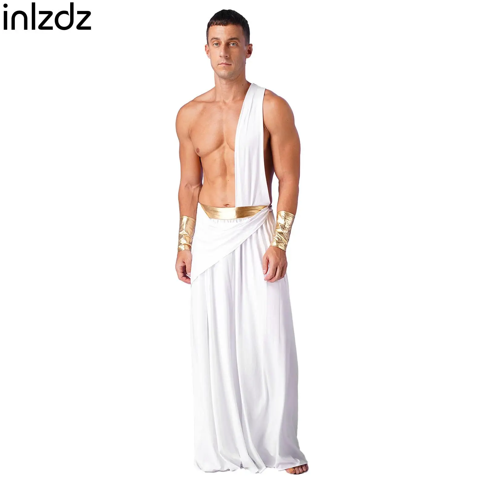 Disfraz de Carnaval griego antiguo para hombre, disfraz de guerrero griego Toga romano, trajes para fiesta de Halloween, espectáculos temáticos Vintage