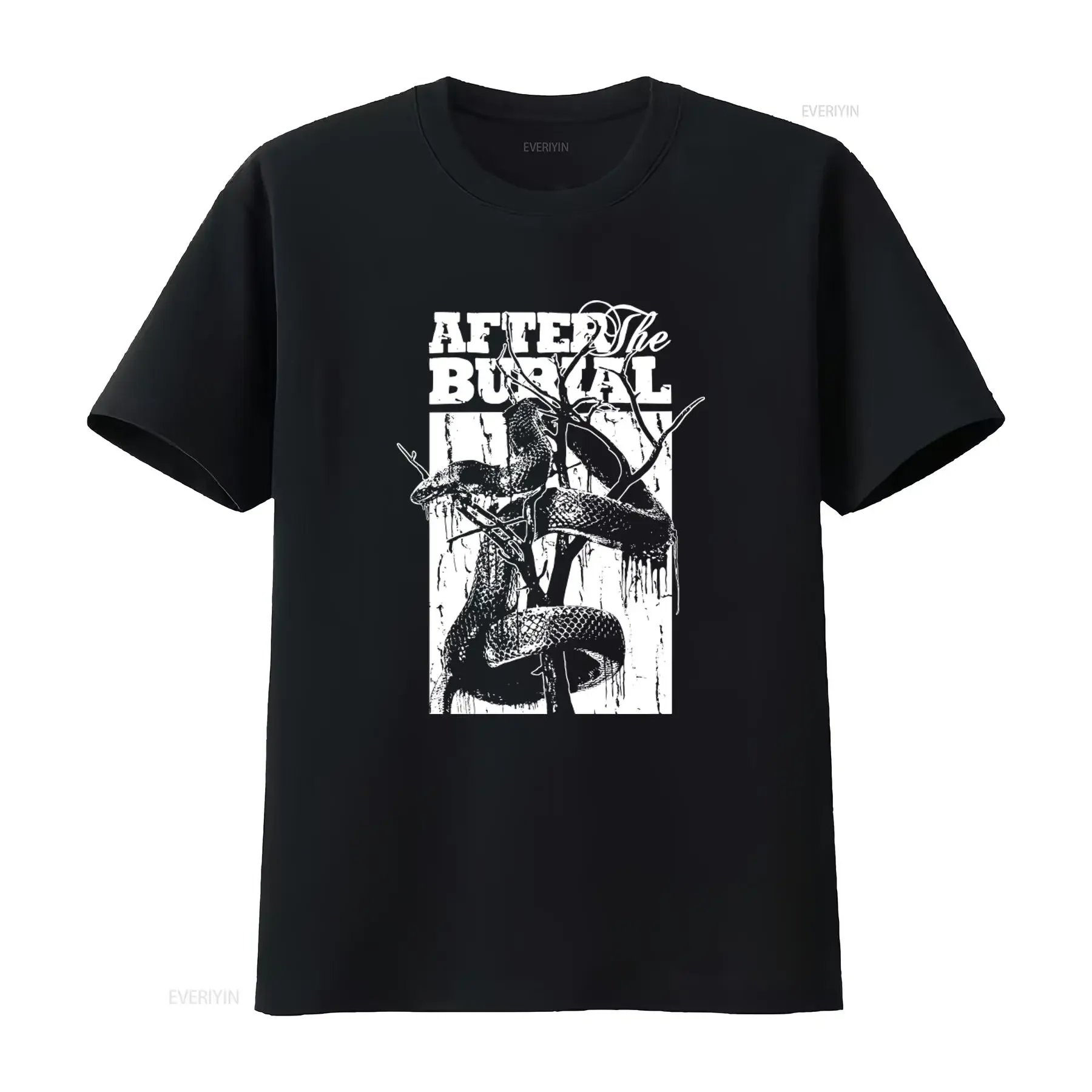 After the Burial T shirt Metal Band Merch Cotton Snake Print Design vintage Washed Versatile Soft graphic designer clothes