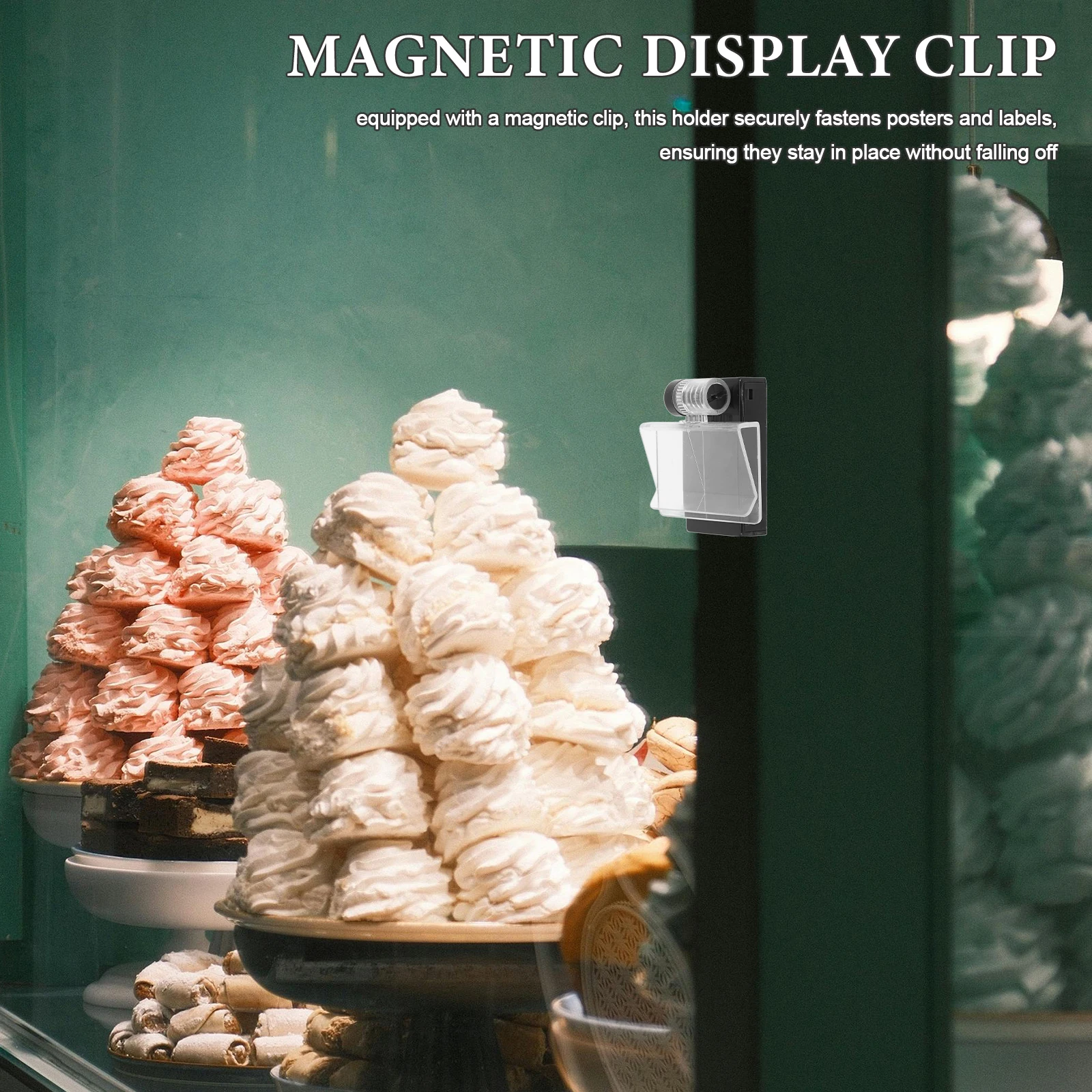 

Clear Magnet Plate Clamp Advertising Sign Display Clip Plastic Label Stand Frame Photo Holder For Desktop Table Menu Jewelry