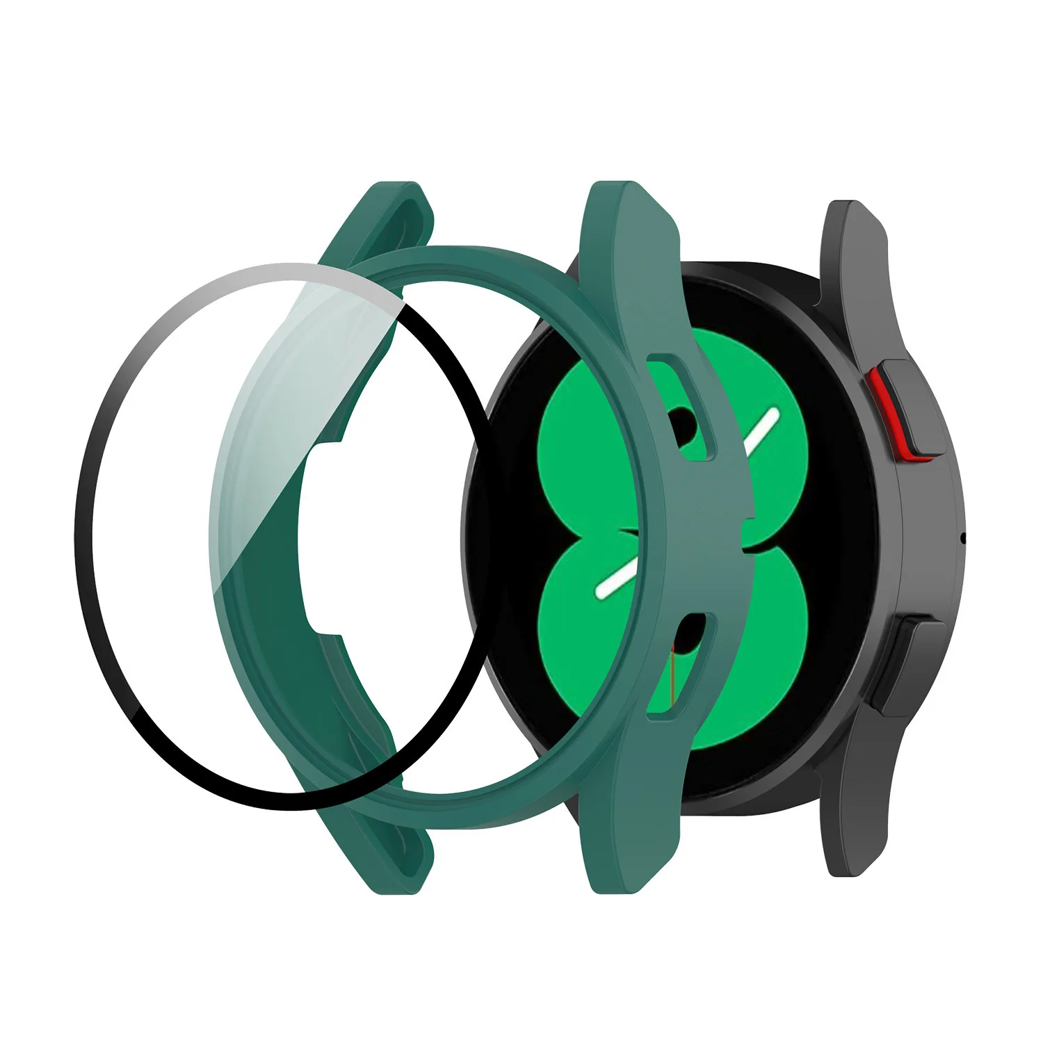 Case For Samsung Galaxy Watch 4 40/44mm Full Coverage Screen Protector With Tempered Glass  2 in 1 Shell For Samsung Watch FE