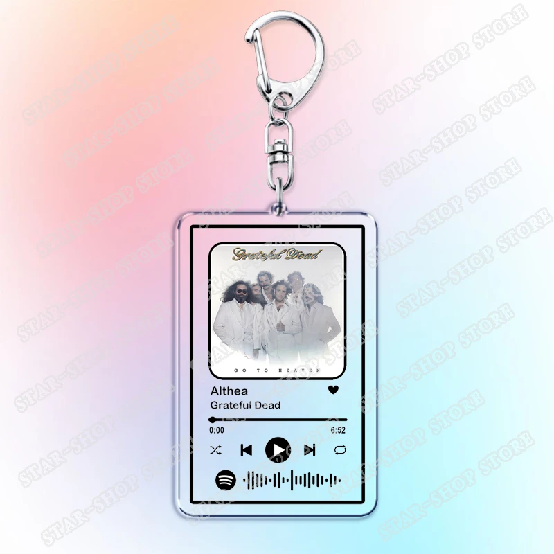 Hot Singer Music Keychains for Women Accessories Bag Dead Skeleton Red Roses Jerry Garcia Deadhead Keying Jewelry Fans Gifts