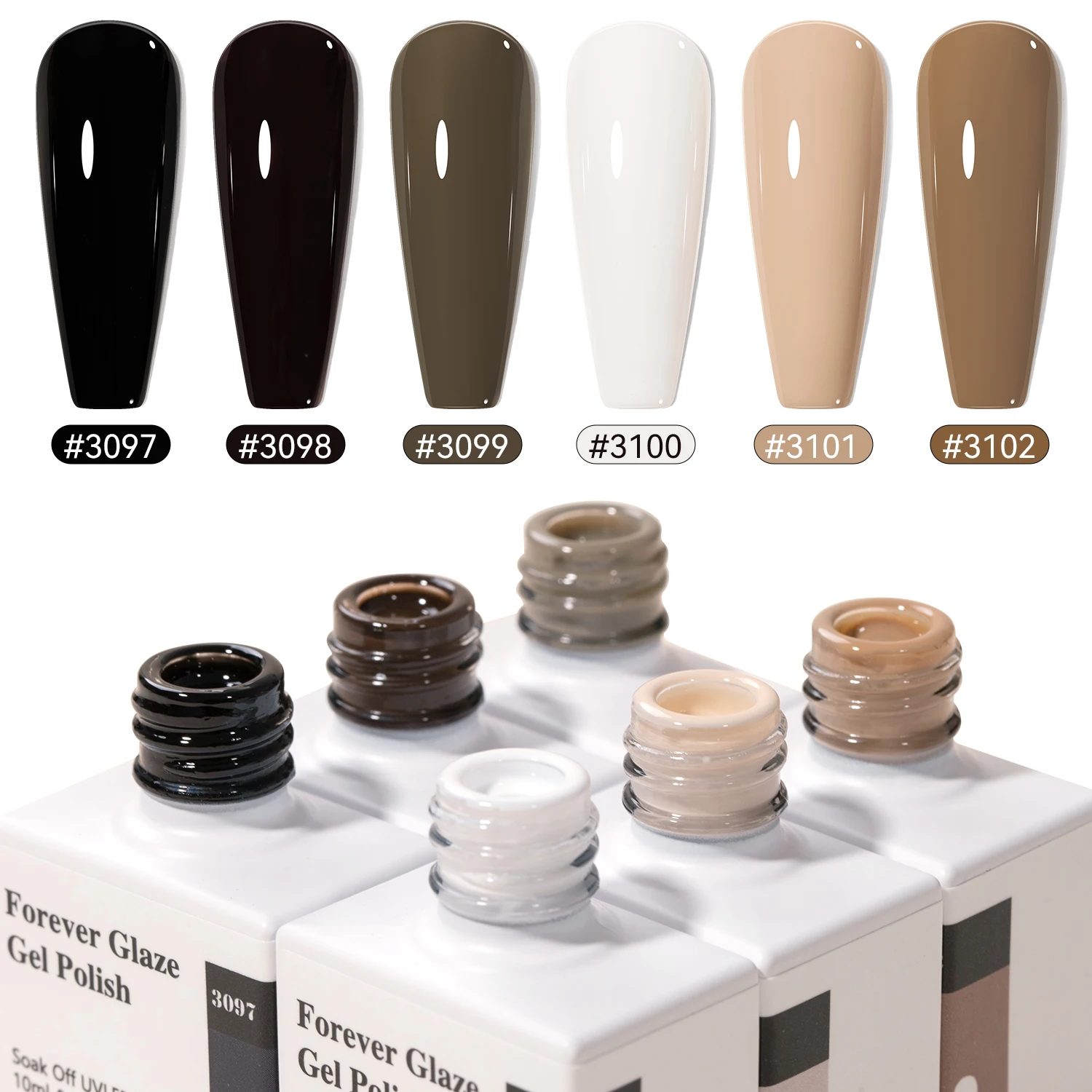 Vendeeni Free Sample 6color Nail Gel Polish 10ml Nail Supplier Wholesale Gel Polish TPO Hema Free OEM Custom Solid Uv Gel Polish