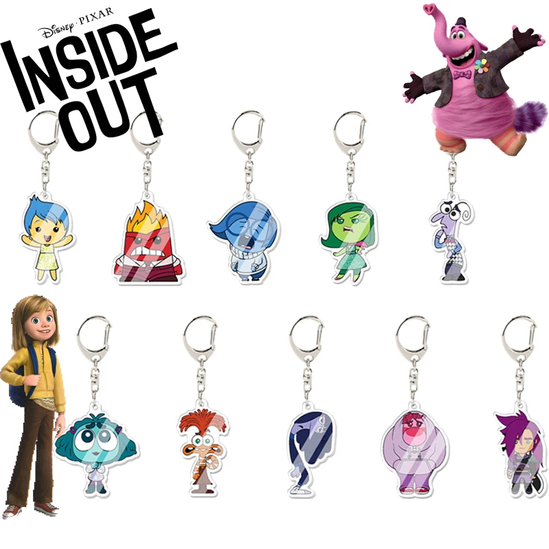 

Disney Inside Out 2 Double-sided Pattern Keychain Cute Cartoon Figures Creative Peripheral Backpack Pencil Case Hanging Ornament