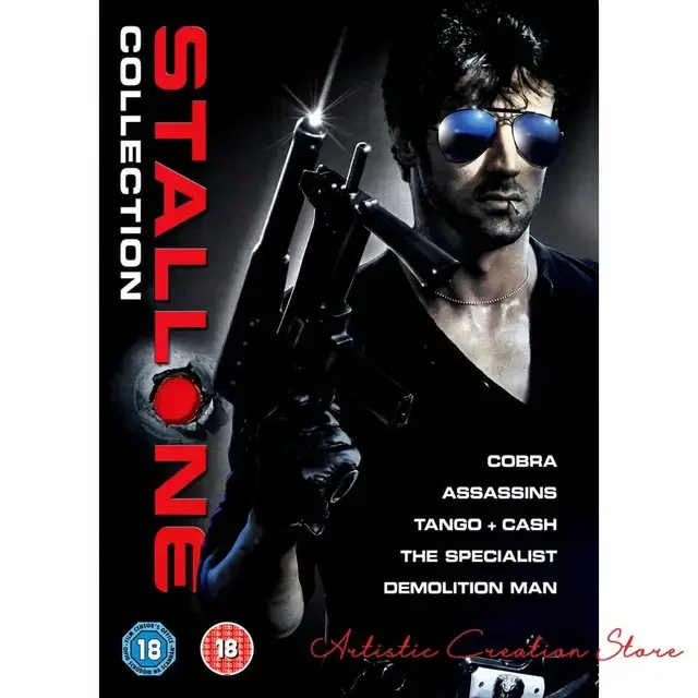 Cobra 1986 filmposter door Steven Morris, klassieke filmkunst canvas schilderij en HD print afbeeldingen, woonkamer wanddecoratie, huisdecoratie