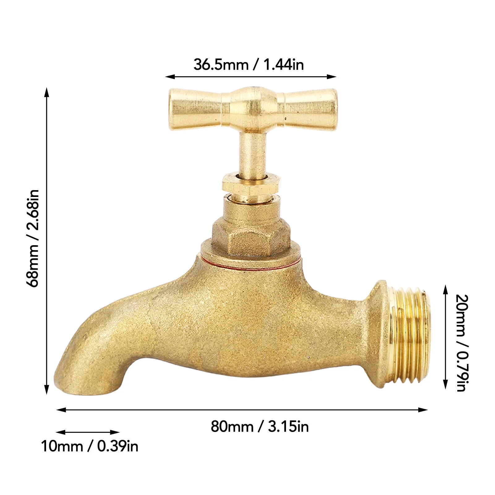 Hose Bibb G1/2 Inch Garden Hose Threaded Hose Bibb Water Shut Off Valve Faucet for Irrigation Applications