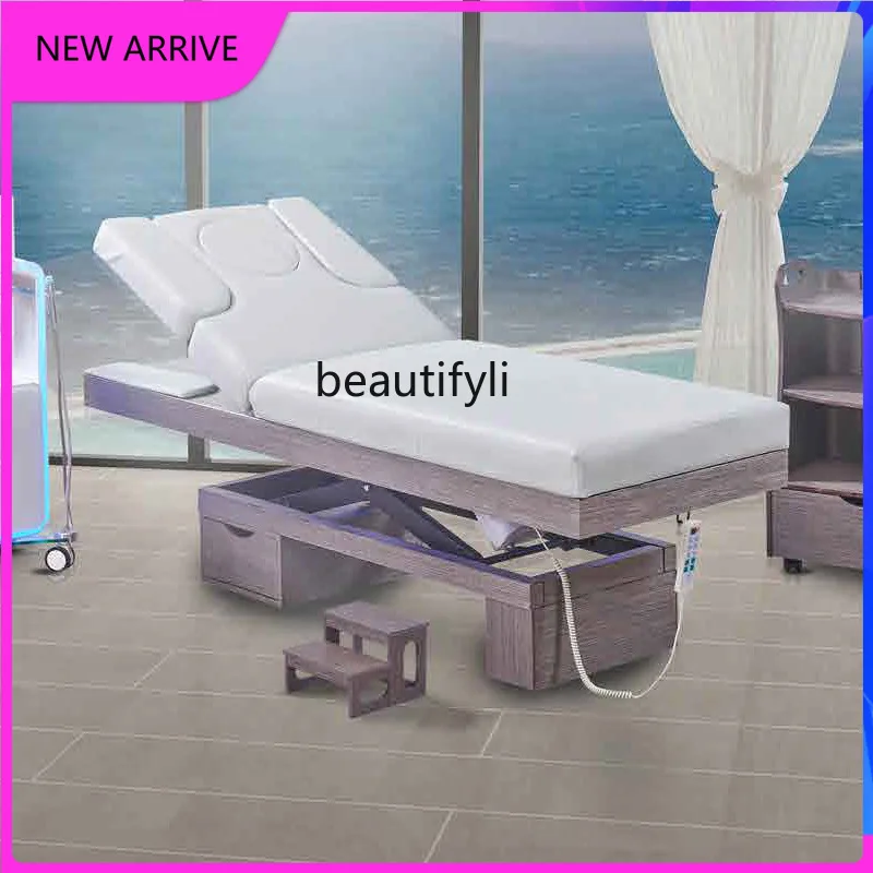 

C89 High-end electric beauty bed multi-function, massage, solid wood health treatment bed