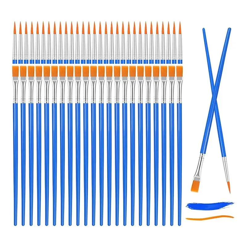 

A29F-126Pcs Paint Brush Bulk, Small Paint Brushes With Flat And Fine Tips,For Kids Classroom Acrylic Oil Watercolor Body Nail