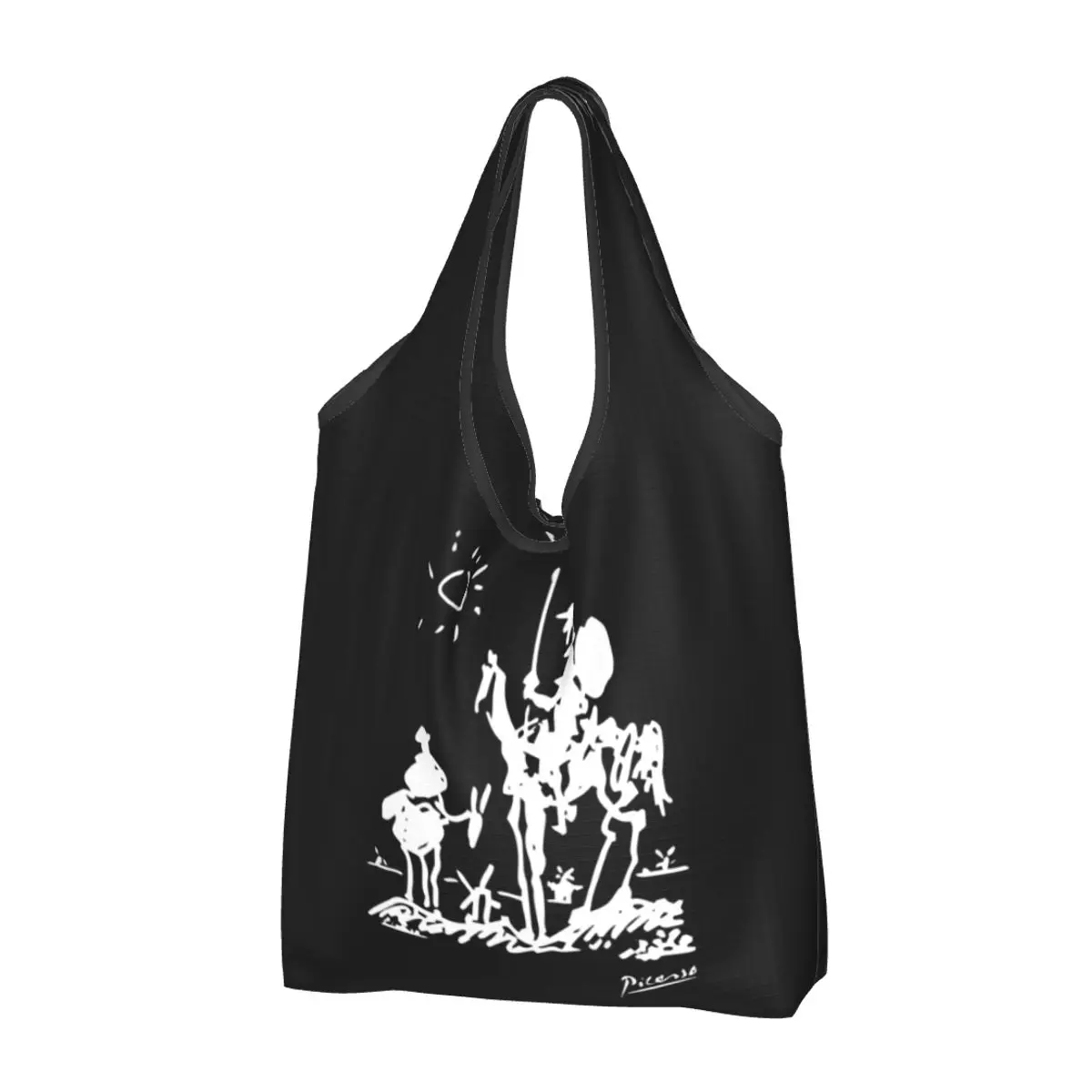 Fashion Printing Pablo Picasso Don Quixote Shopping Tote Bags Portable Shopper Shoulder Spanish Artist Handbag