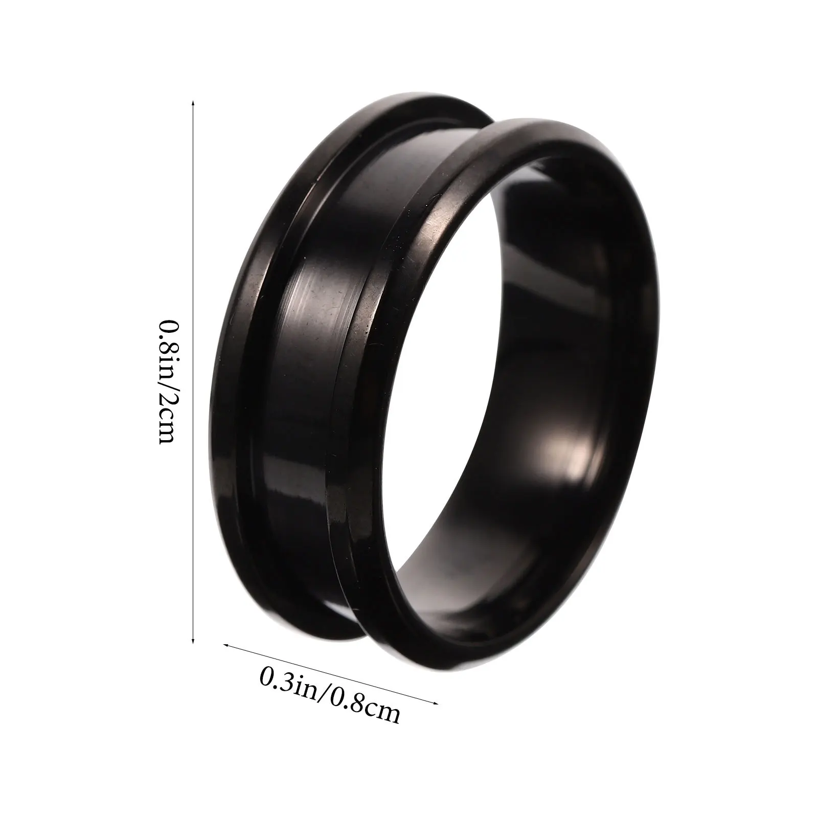 6 Stück Edelstahl-Fingerringe mit Rillen, poliert, glatt, Ringrohlinge, DIY-Schmuckherstellung, Metall-Fingerringe für individuelles Handwerk