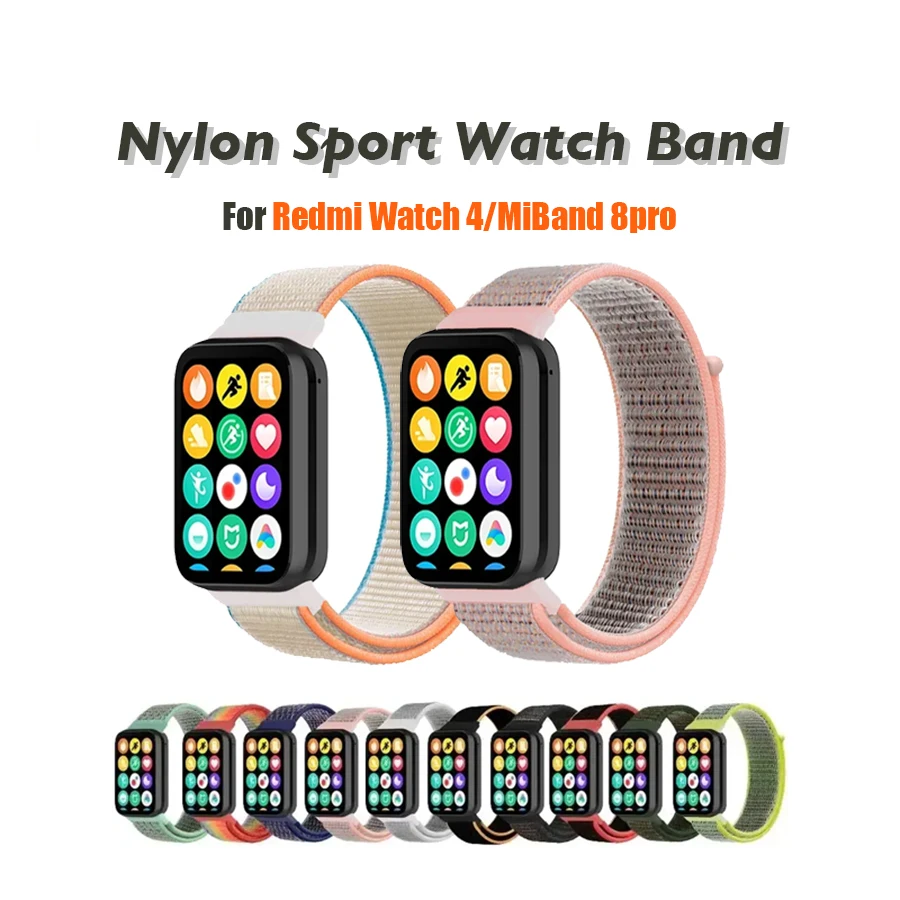 Nylon Strap for Xiaomi Mi Band 8 Pro Breathable Replaceable Bracelet Wristband Correa for Redmi Watch 4 Watchbands Accessories