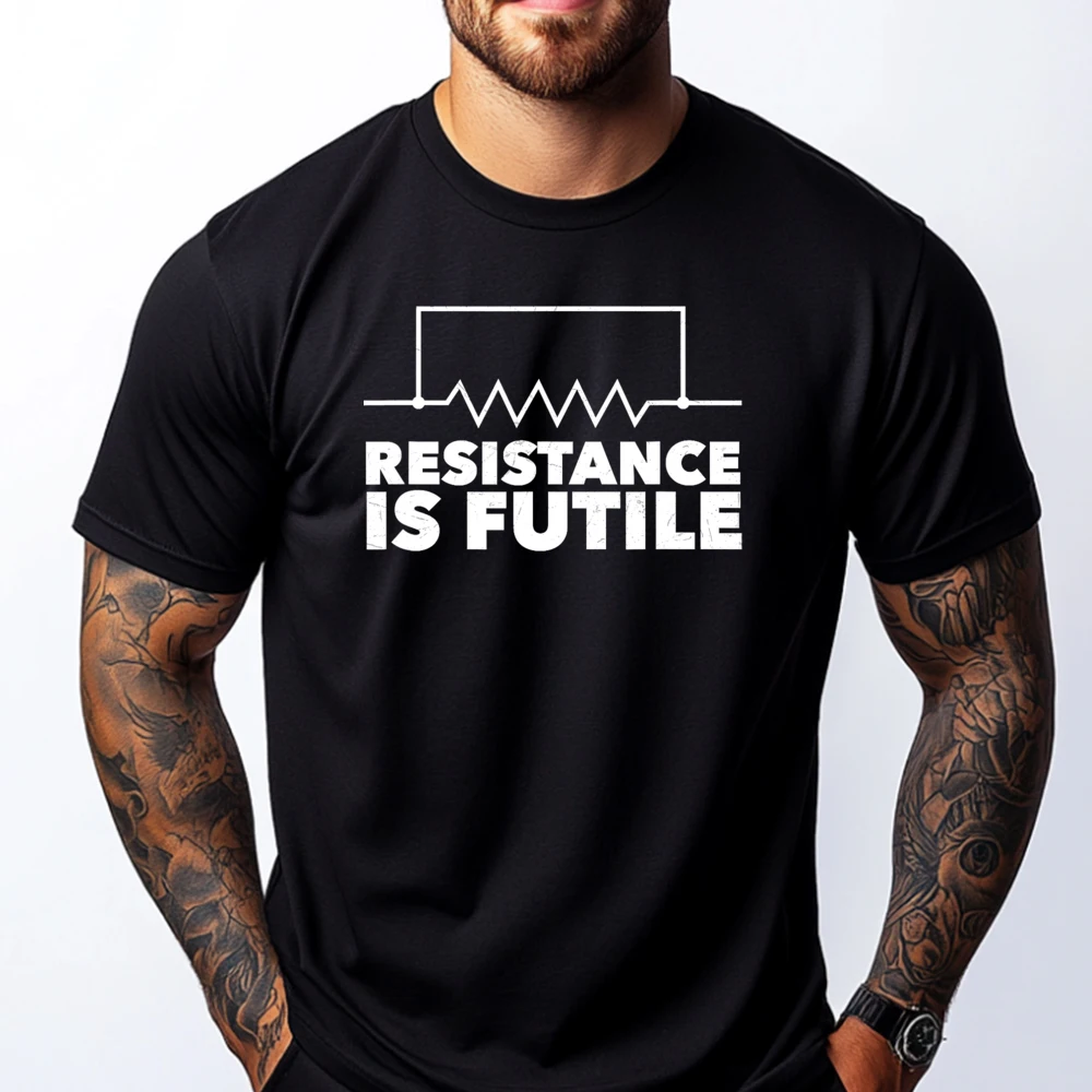 Resistance Is Futile Electrical Engineering Resistor Hiphop Mens T Shirt Camisa Printed Tees Men Luxury Designer Tshirts Game