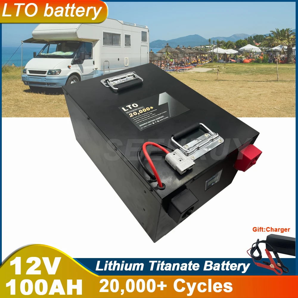 

12V 100AH 5S LTO With Charger 1000W 2200W Wind Solar System Motorhome RV For 50A 100A 150A 200A Lithium Titanate Battery Pack