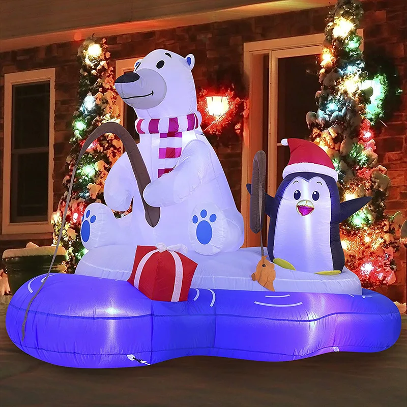 

Inflatable Christmas Balloon,Snowman,Penguin,Glow Combination,Lawn Ring Game,Festive Garden Ornament,Christmas Decoration,1.8m