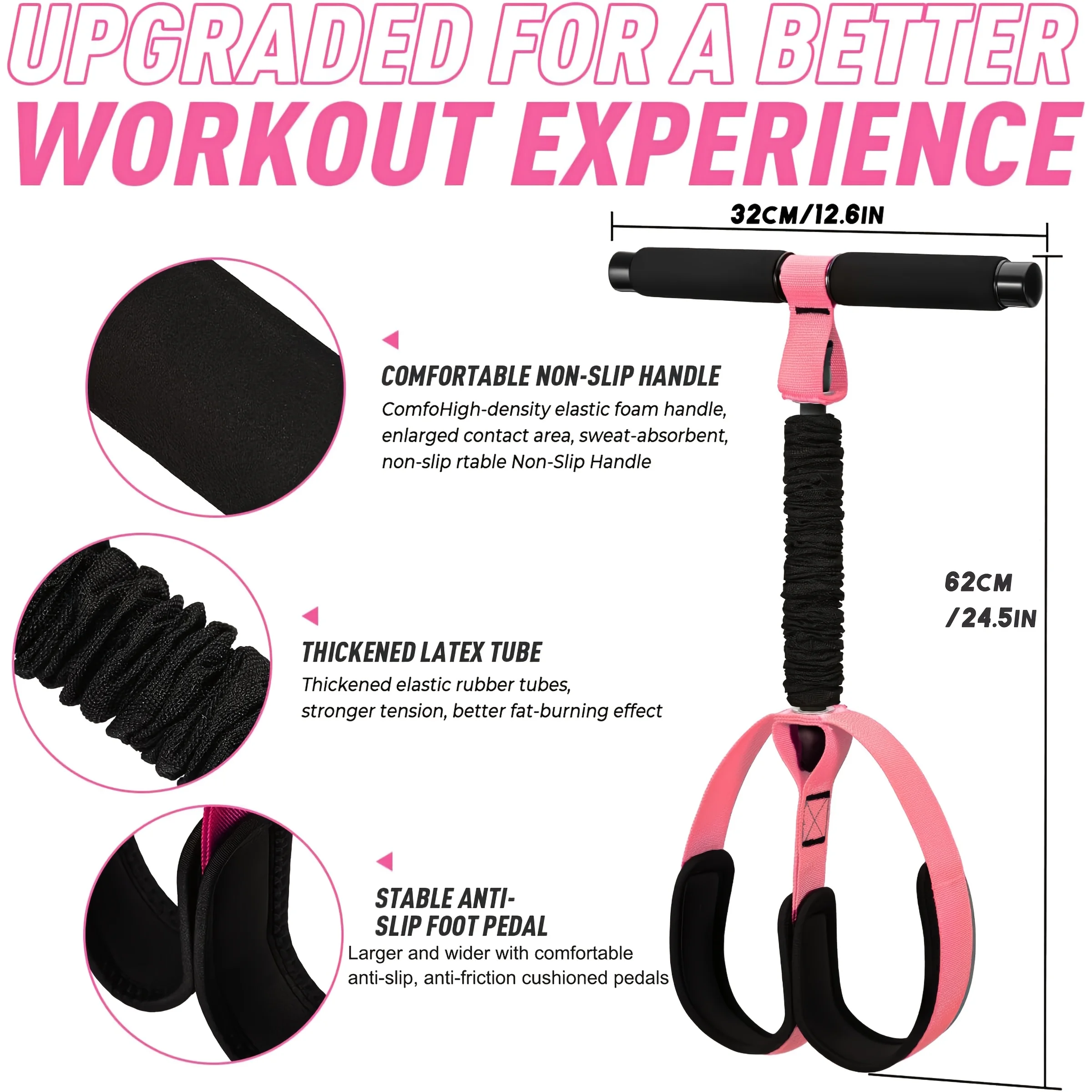 Sit Up Assist Resistance Trainer Voetpedaal Beentrainer Home Fitness Voetpedaal Touw Lichaamsvormende trainingsapparatuur voor vrouwen - afbeelding 2