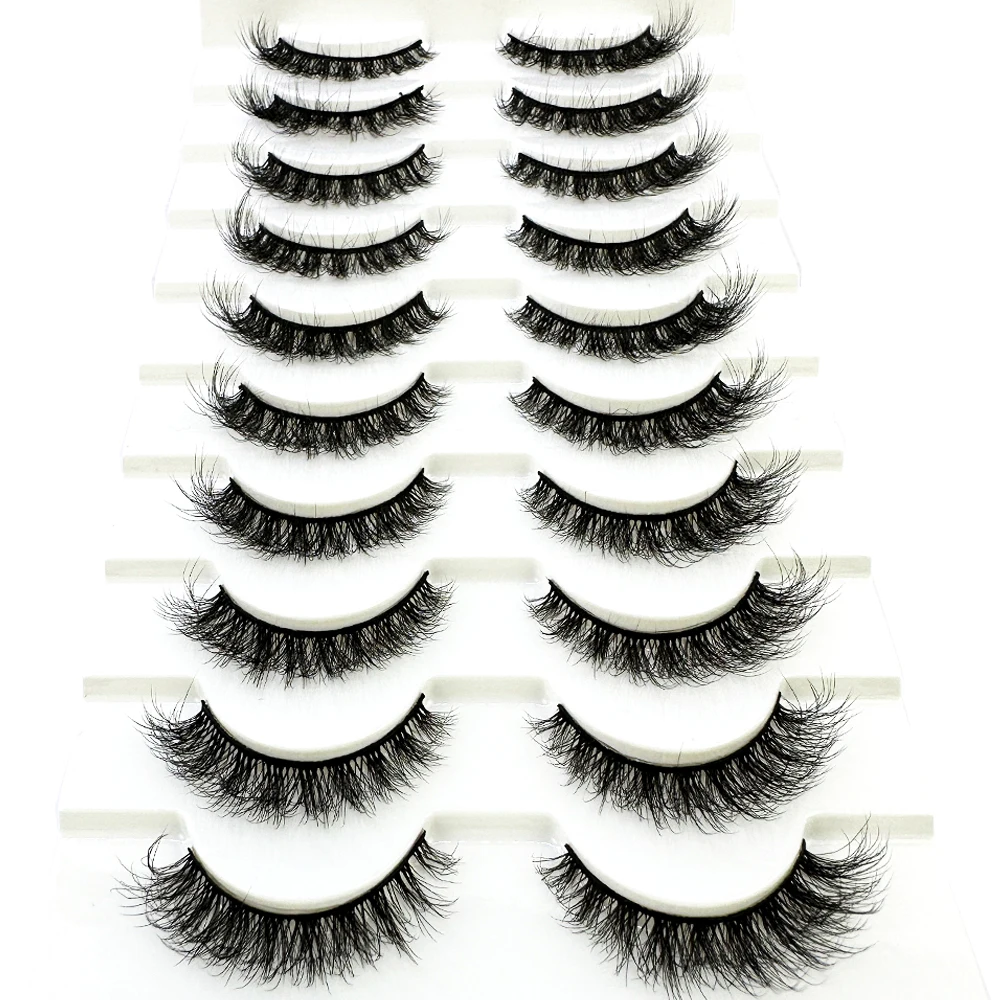 10 Pairs Mink Fluffy Dramatic False Eyelashes