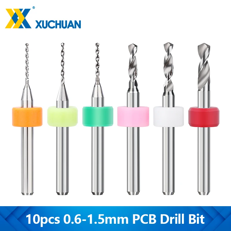 

10pcs 0.6-1.5mm Micro PCB Drill Bit Board Hole Drilling Cutter Carbide PCB Drill Bit Set For Wood PCB PVC Printed Circuit Bit