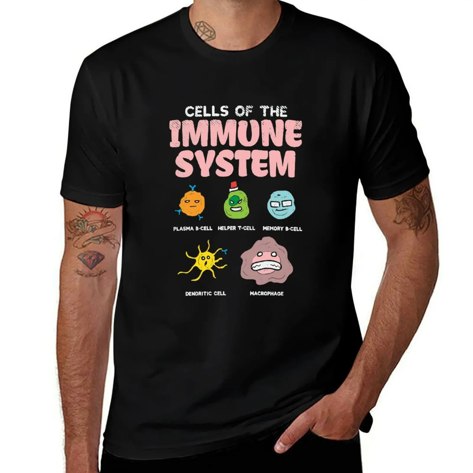 Cells Of The Immune System T-Shirt t shirts for man cotton funny T-Shirt