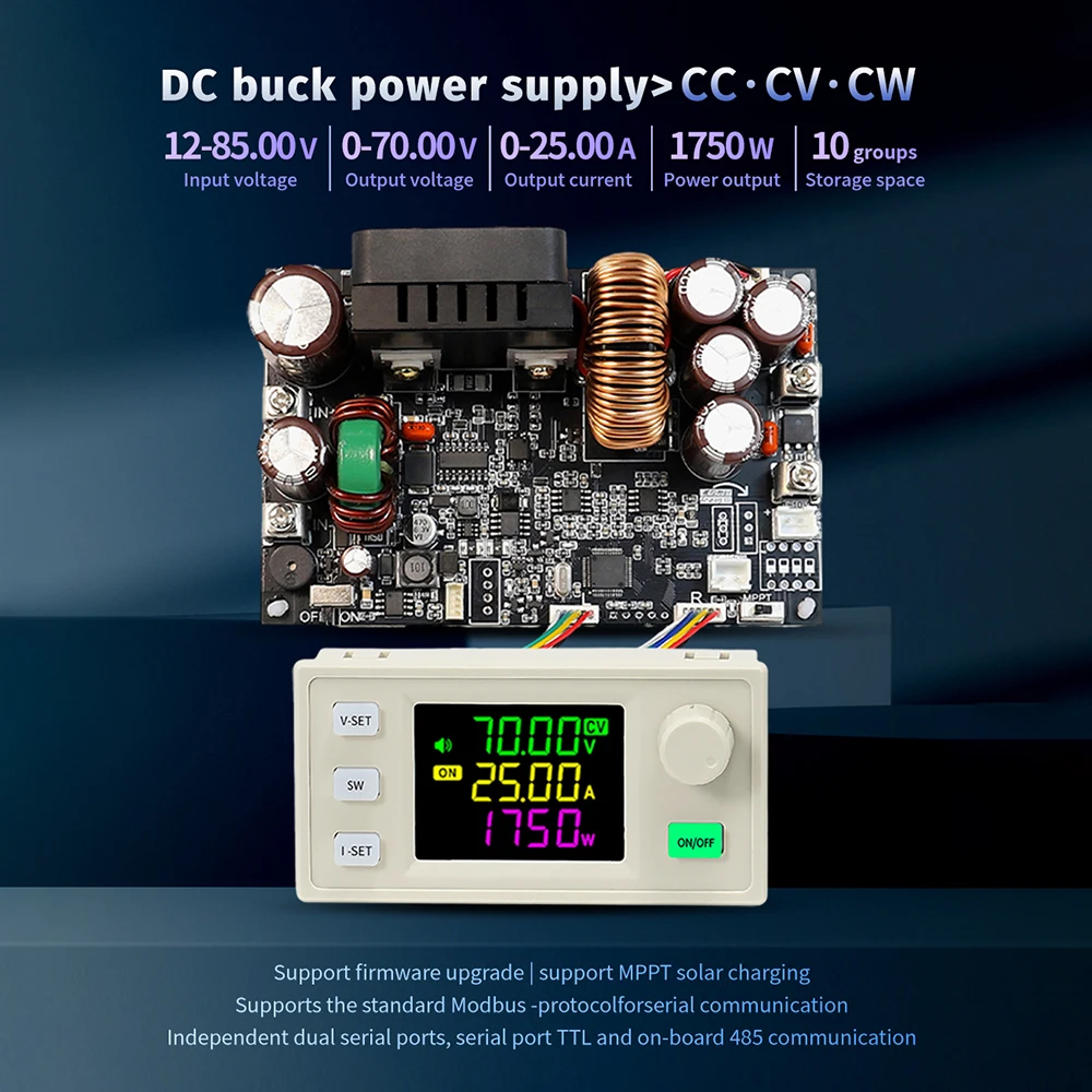 XY7025 CNC DC Adjustable Buck Power Supply Voltage Regulator Constant Voltage Constant Current Module 25A/1750W