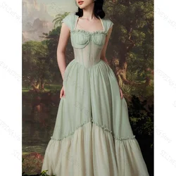 Fresh Square Neck A-Line Evening Dress Female Elegant Formal Party Prom Gown vestidos de fiesta