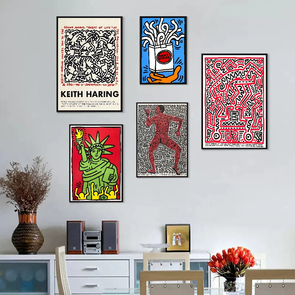 K-Keith H-Haring Classic Vintage Posters HD Quality Wall Art Retro Posters For Home Room Wall Decor