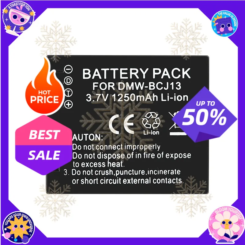 SWZY 1250MAH DMW-BCJ13E DMWBCJ13E Battery for Panasonic Lumix DMC-LX5 DMC-LX7 DMC-LX55 DMC-LX5K Digital Camera Battery Full Deco