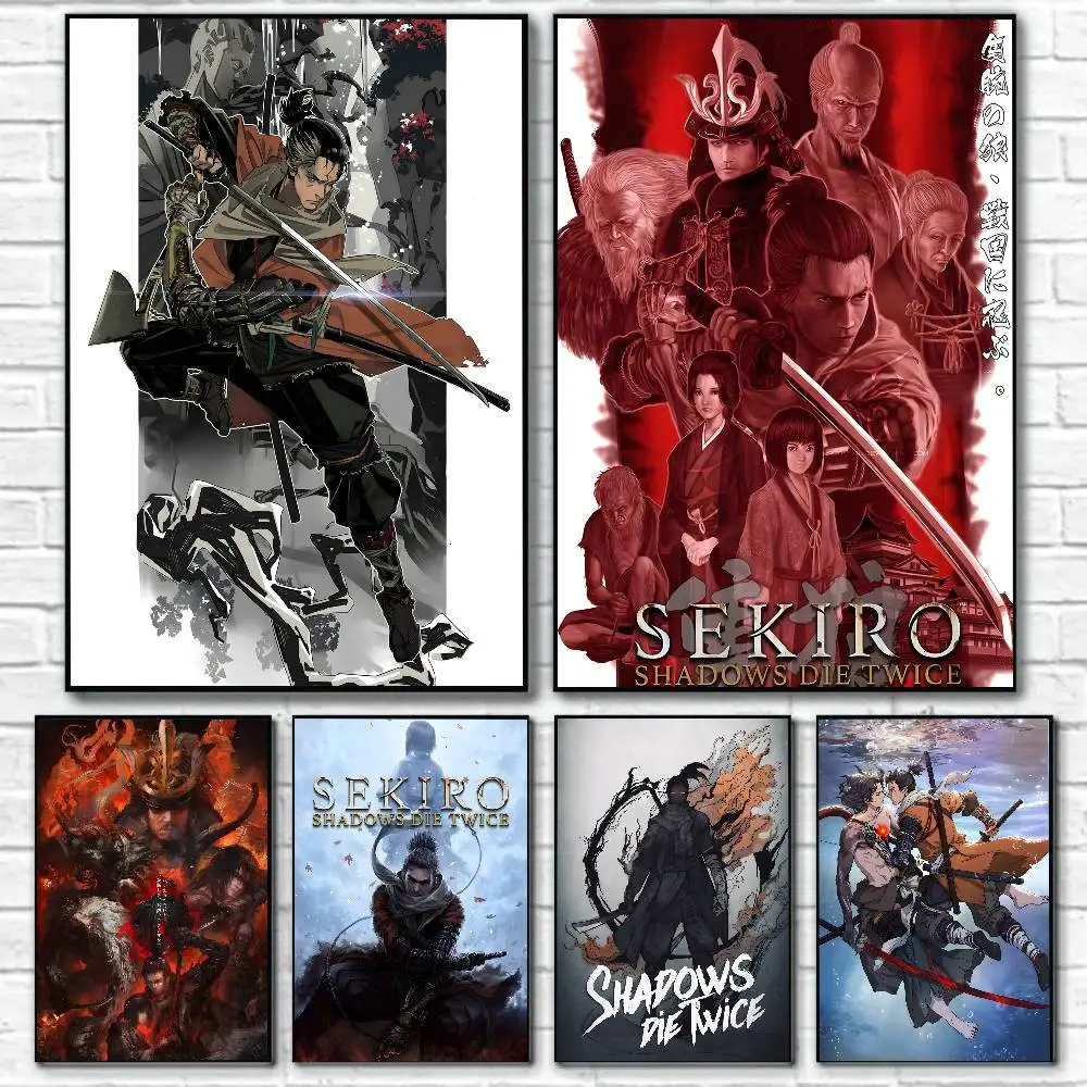 وسيم النينجا سيكيرو الظلال يموت لعبة مرتين المشارك قماش اللوحة مع المطبوعات غرفة نوم المنزل غرفة المعيشة الديكور هدية