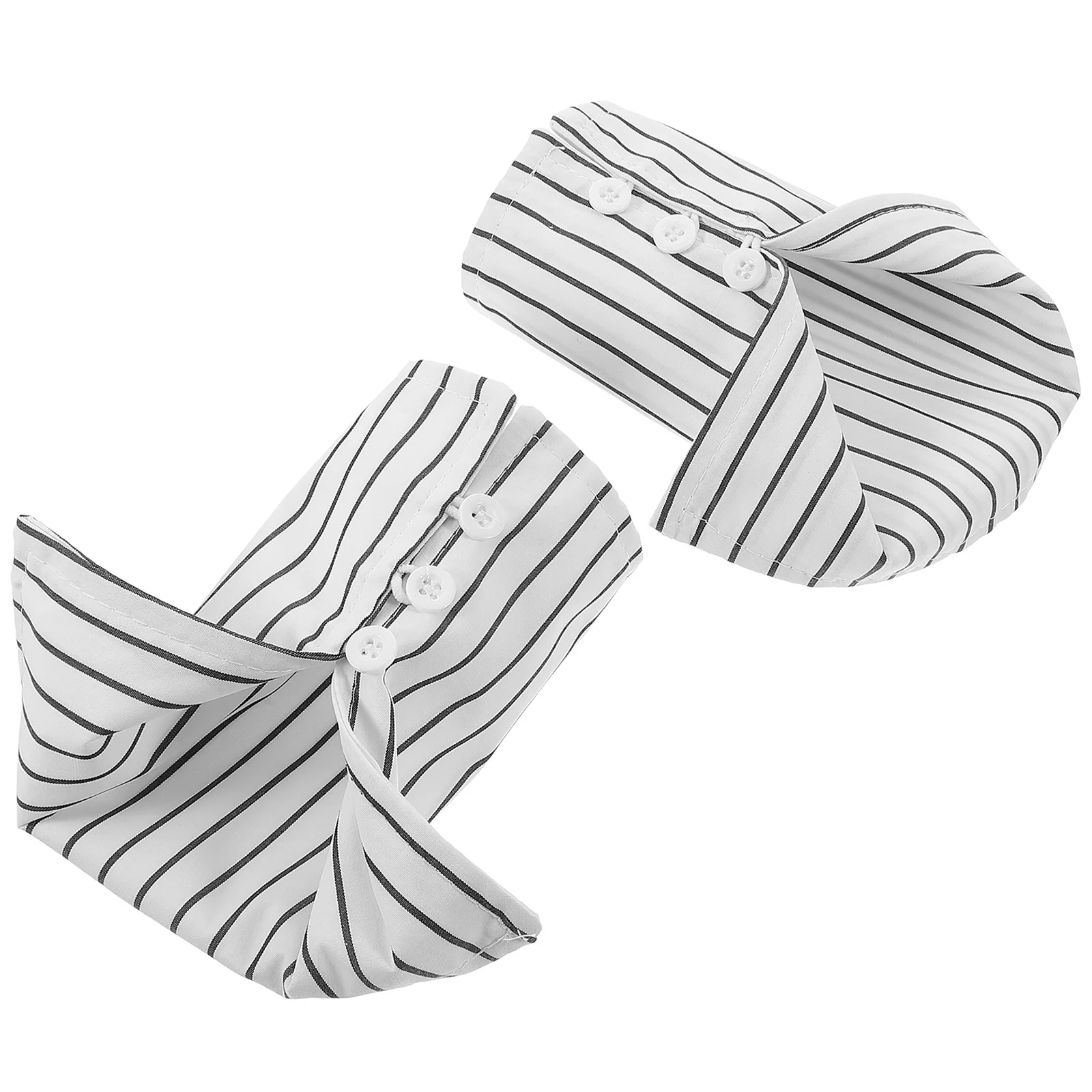 1 زوج الأبيض مخطط المعصم للنساء الرجال انفصال قميص الأصفاد بلوزة عصرية الأصفاد مرونة كم اكسسوارات للجنسين تصميم #3