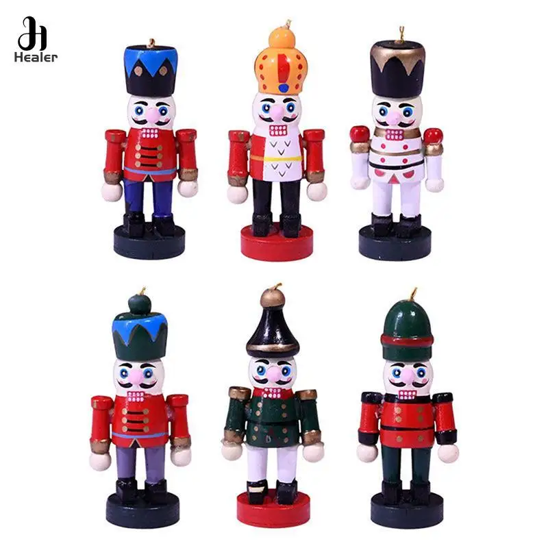 1Pc 7CM Nutcracker Puppet Pendant Christmas Decoration Cartoons Soldiers Band Dolls Miniatures Desktop Ornament Home Decor