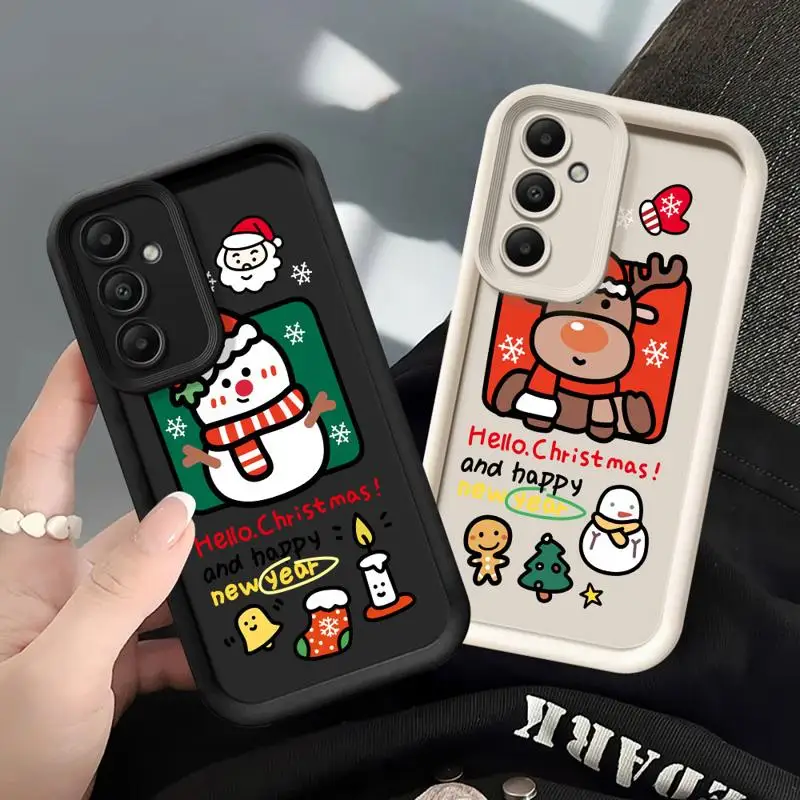 الشتاء عيد ميلاد سعيد قضية الهاتف لسامسونج غالاكسي A22 A23 A24 A12 A13 A14 A32 A33 A34 4G 5G لينة لينة سيليكون كوبا