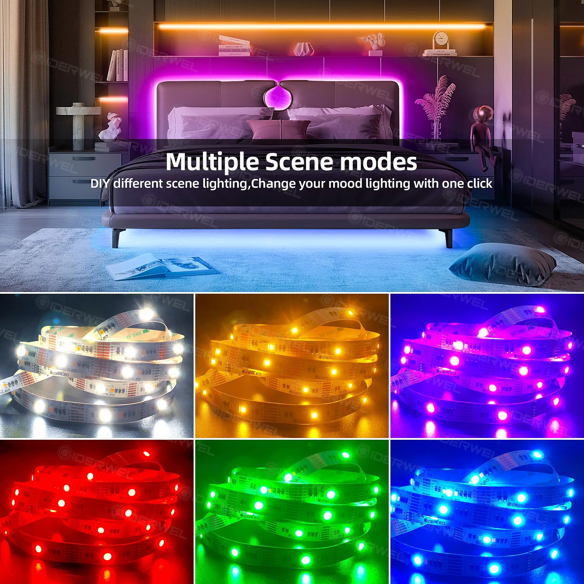 ZigBee 3.0 USB RGBWW LED Strip Light Dimmable 3M DC5V TV Backlights Work with Hub Bridge Lightify Hub Echo Plus,APP/Alexa Voice