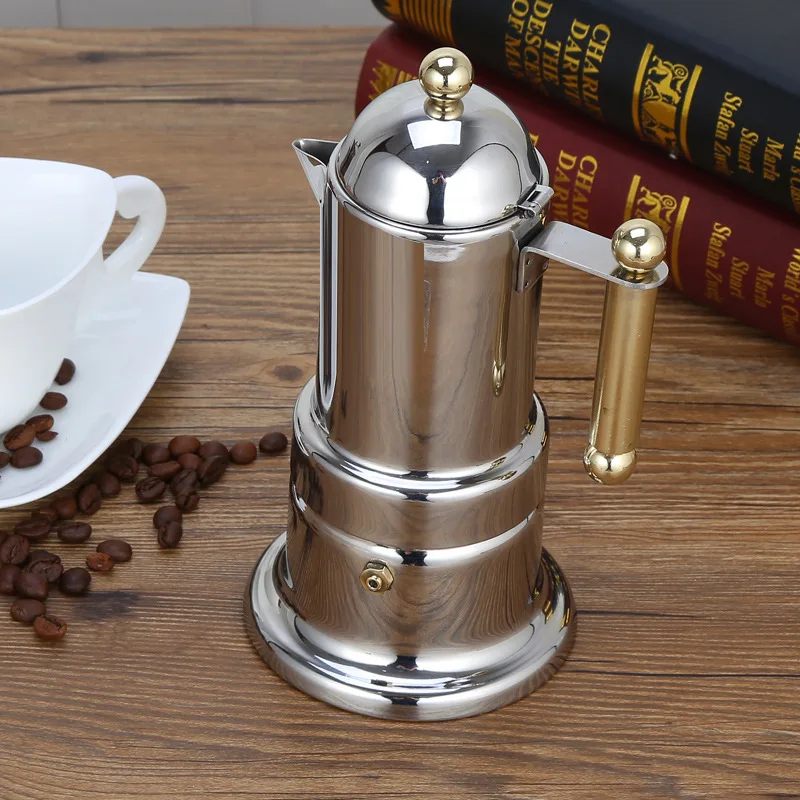 

High-value thickened stainless steel 304 Baota Pot Foreign Trade Coffee Kit Induction Cooker Heating Mocha Coffee Pot